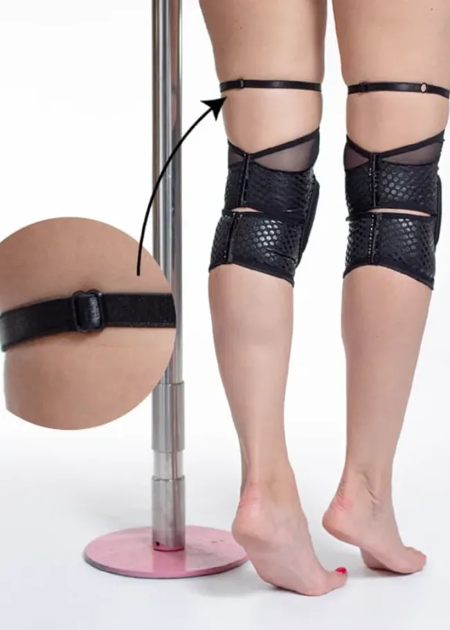 Липкі наколінники з сіткою – FIRE – Чорні - 2