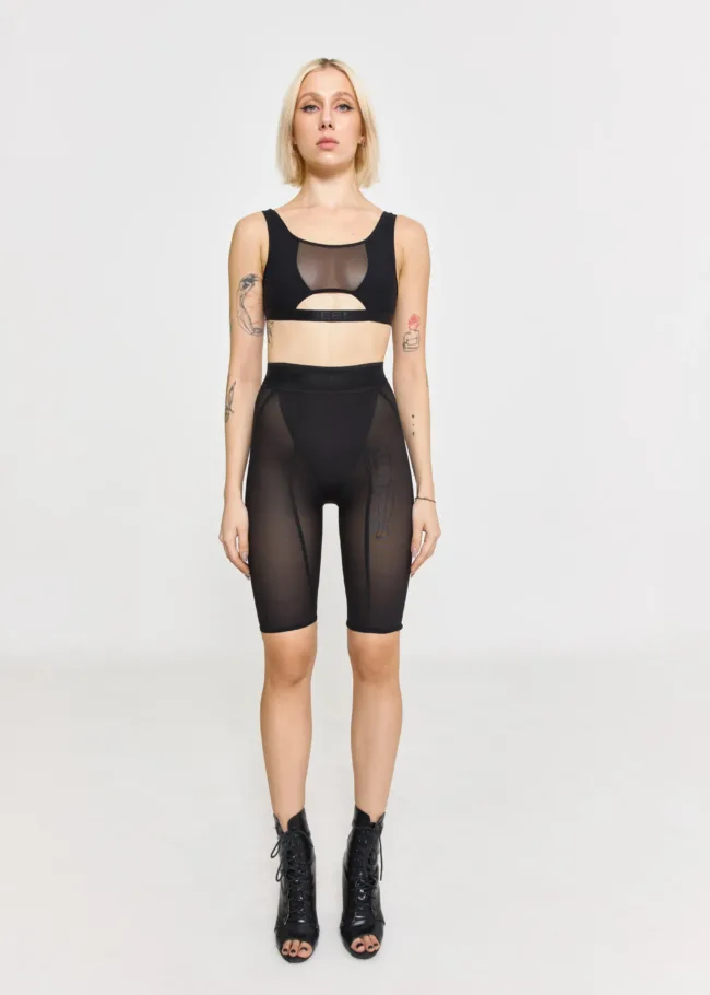 Корегуючі довгі шорти з сітки – COMPRESSIVE – Чорні - 22D5716 1 scaled