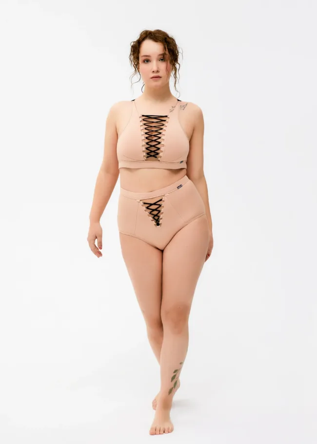 Високі шорти з сіткою – VIRGO – Латте - 2Kopiya 21.12 Dance clothes0769 scaled