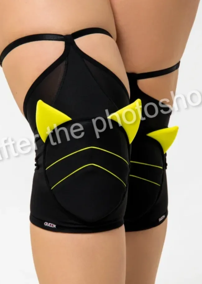 Overestimated Classic knee pads - Kitty Bombs Yellow - XXL - 3
