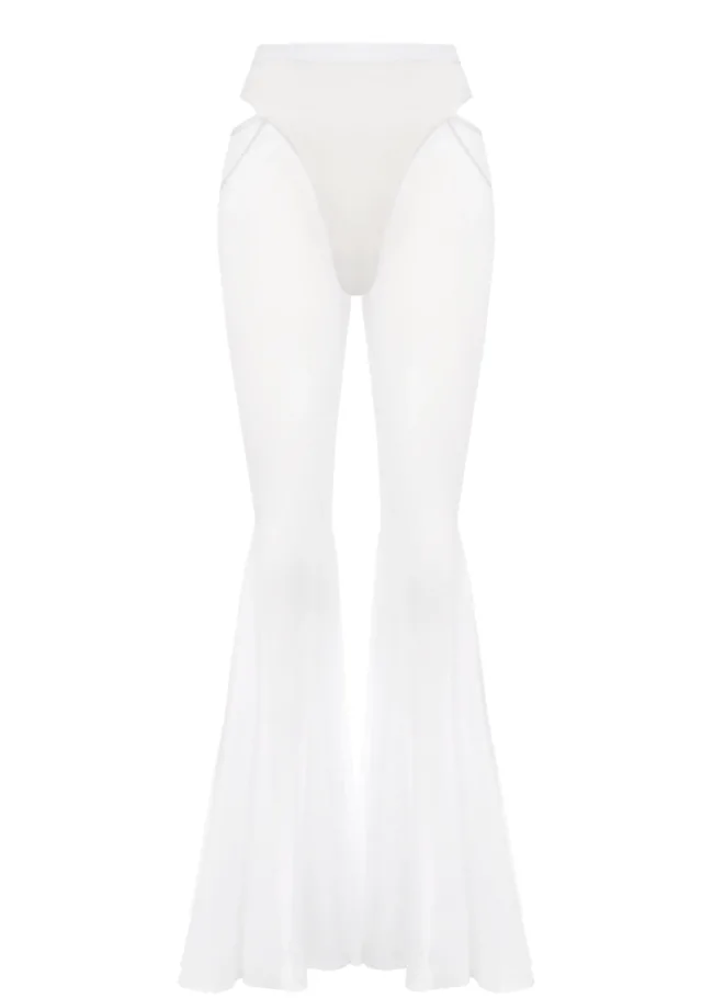 Mesh Flared Pants – CANDY – Ice White - 39 scaled