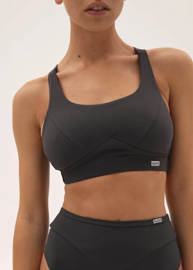 Non-Padded Sports Top – CLASSIC – Gray - Medium Support Non Padded Sports Bra Top CLASSIC Gray 1