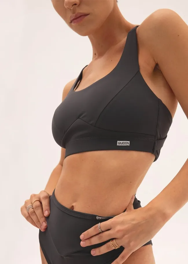 Non-Padded Sports Top – CLASSIC – Gray - Medium Support Non Padded Sports Bra Top CLASSIC Gray 2